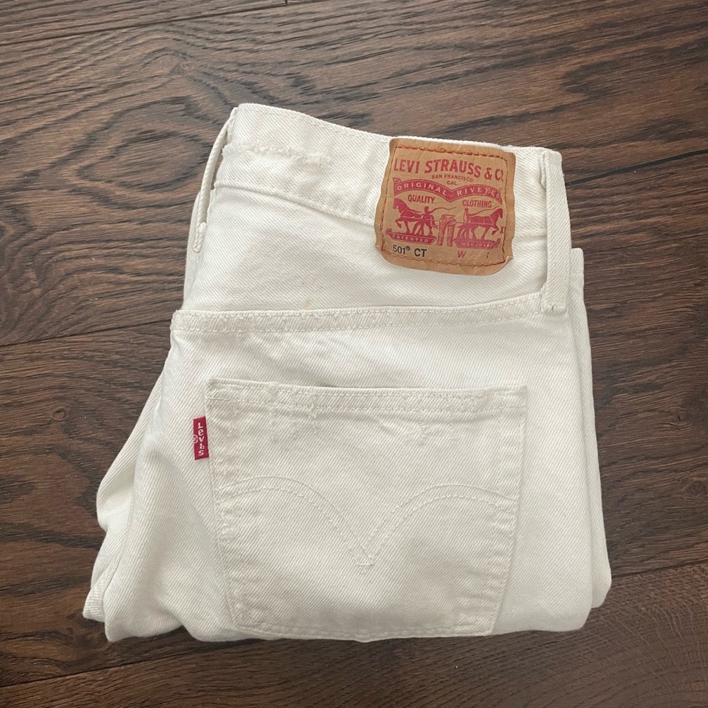 Levi’s 501 white jeans